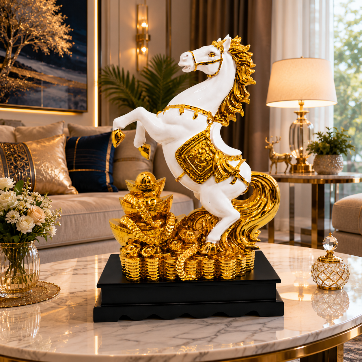 Golden Victory Horse Premium Showpiece