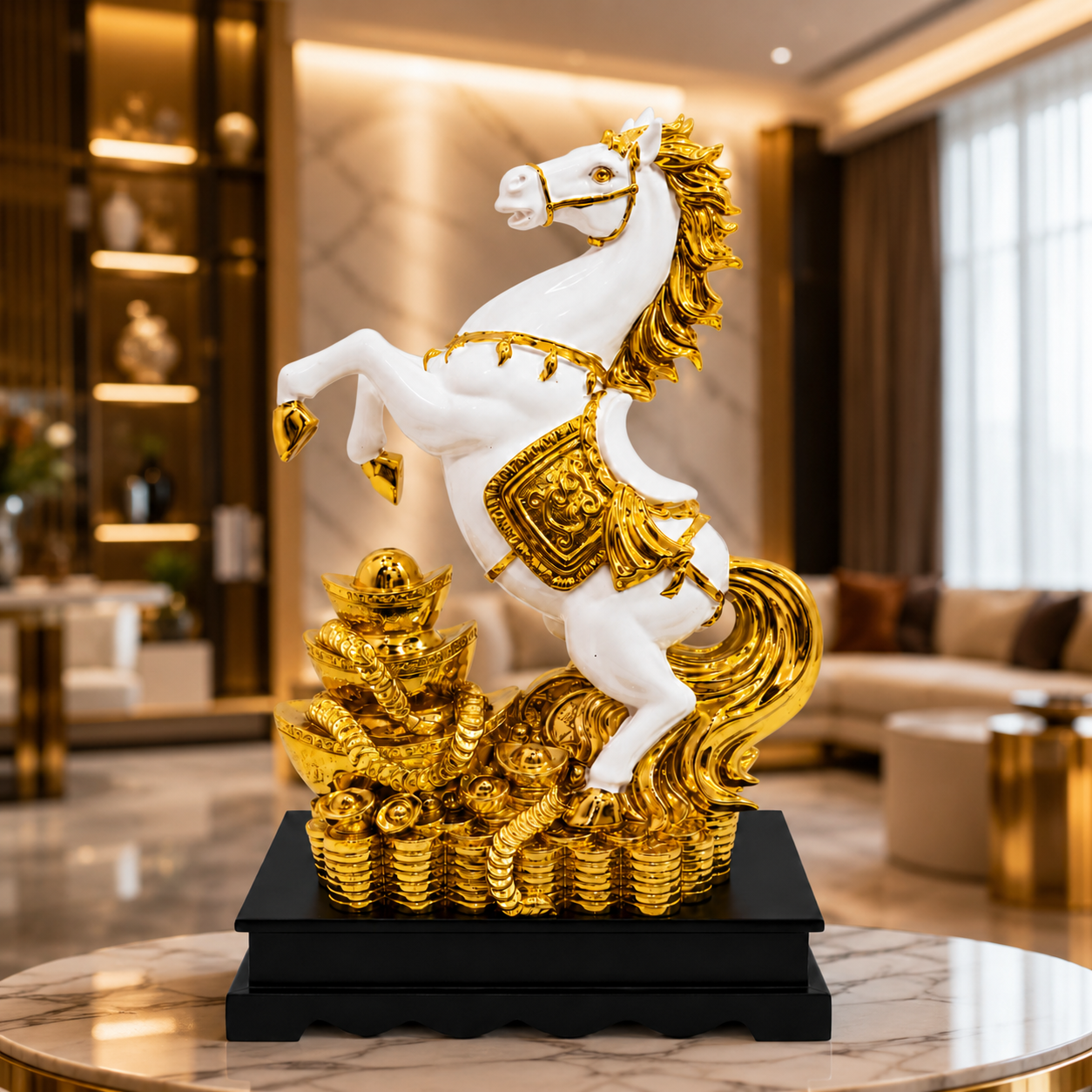 Golden Victory Horse Premium Showpiece