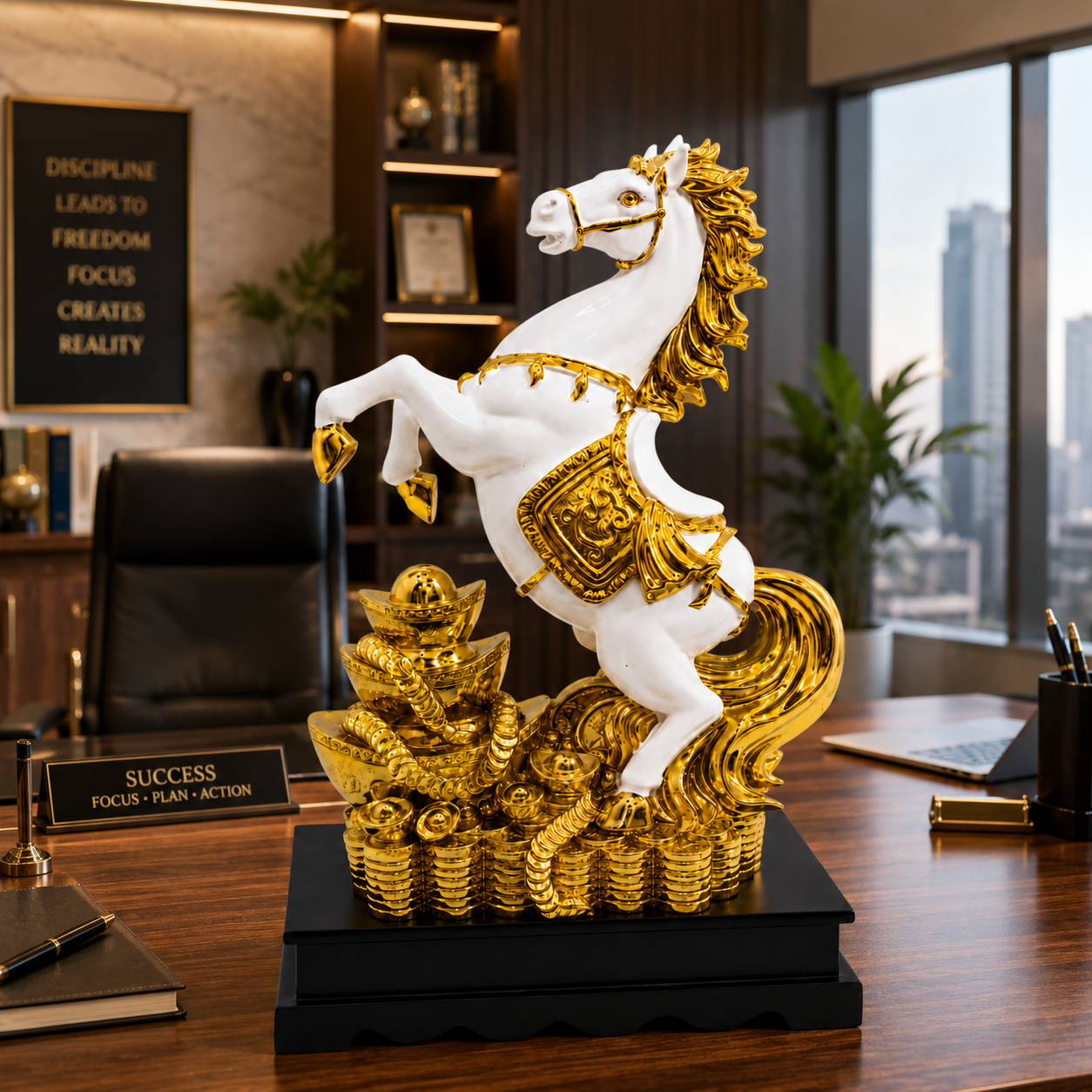 Golden Victory Horse Premium Showpiece